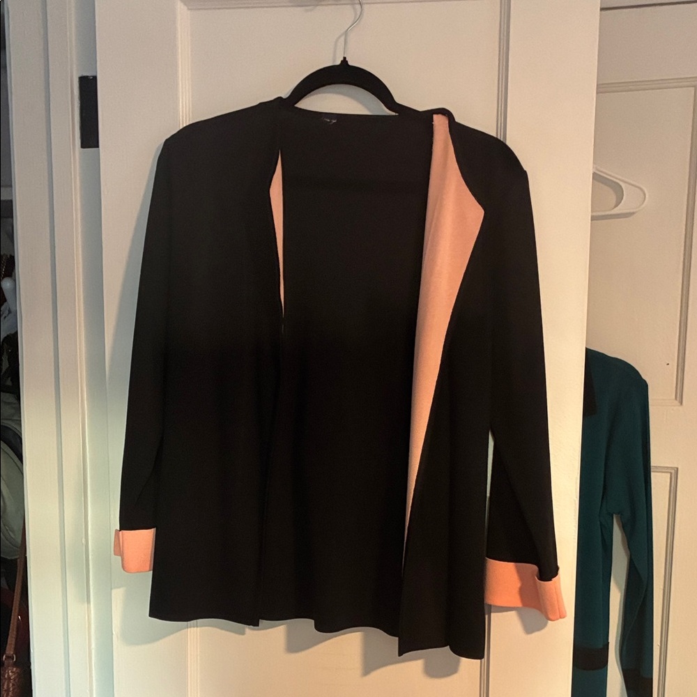 Black and Pink Open Cardigan
